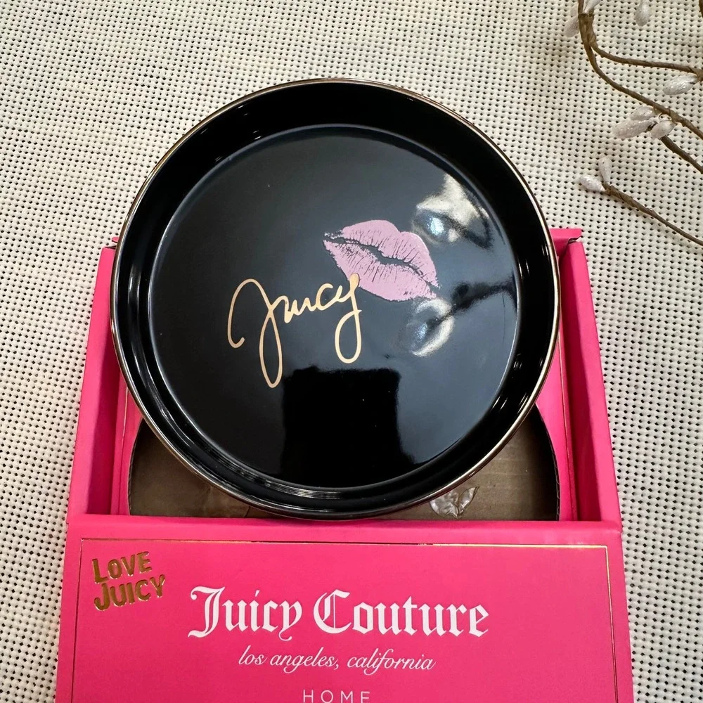 Juicy Couture‎ Ceramic Trinket  jewelry Multipurpose Round Dish Tray NEW